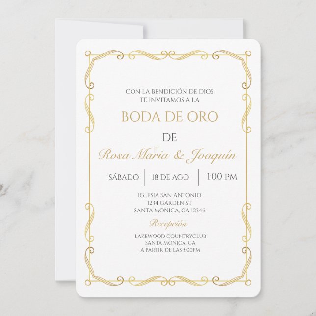 Invitación Boda de oro (Anverso)