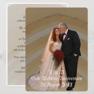 Invitación Boda de Oro 50 Aniversario Pareja Foto Beso 