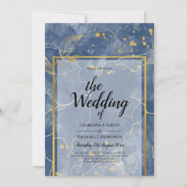 Invitación Boda de Oro Azul de la Marina LeahG INK