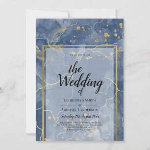 Invitación Boda de Oro Azul de la Marina LeahG INK