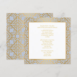 INVITACIÓN BODA DE ORO AZUL MODERNO ELEGANTE