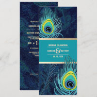 Boda de oro azul turquesa de la marina de plumas d