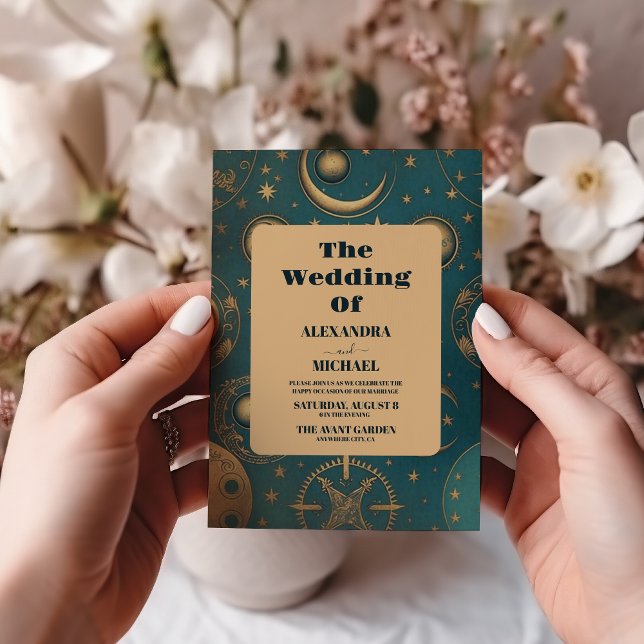 Invitación Boda de oro celeste (Subido por el creador)