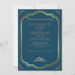 Invitación boda de oro clásico de lujo