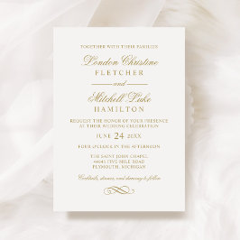 Invitación Boda de oro clásico elegante