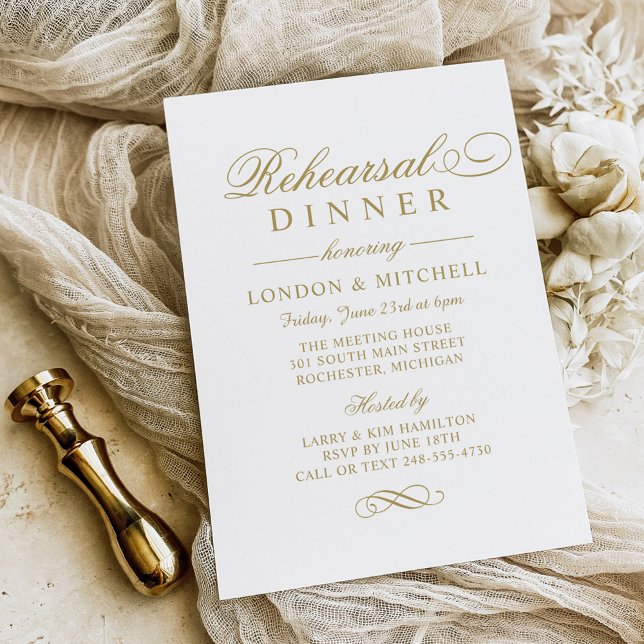Invitación Boda de oro clásico elegante cena en iRehearsal (Subido por el creador)