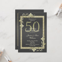 Boda de Oro de 50 años de Gemas y Brillo Dorado