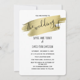 Invitación Boda de oro de caligrafía encantadora