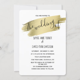 Invitación Boda de oro de caligrafía encantadora