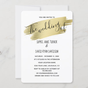 Invitación Boda de oro de caligrafía encantadora
