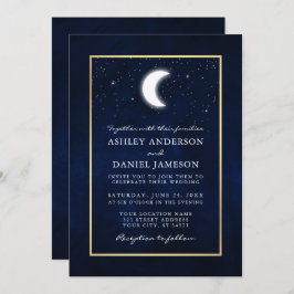Invitación Boda de oro de Celestial Moon Stars