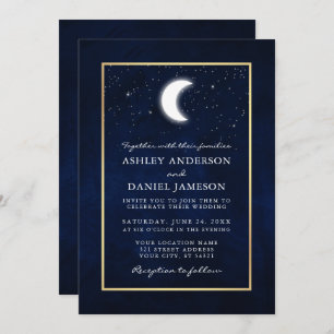 Invitación Boda de oro de Celestial Moon Stars