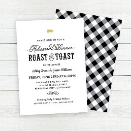 Invitación Boda de oro de cerdo asado y tostada Cena