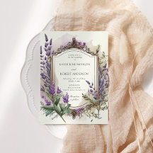 Boda de oro de color acuático Lavender Floral Rega