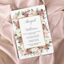 Boda de oro de color acuático Mauve Pink Green Flo