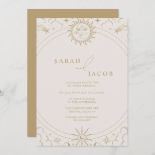 Invitación Boda de oro de Sun Moon Stars