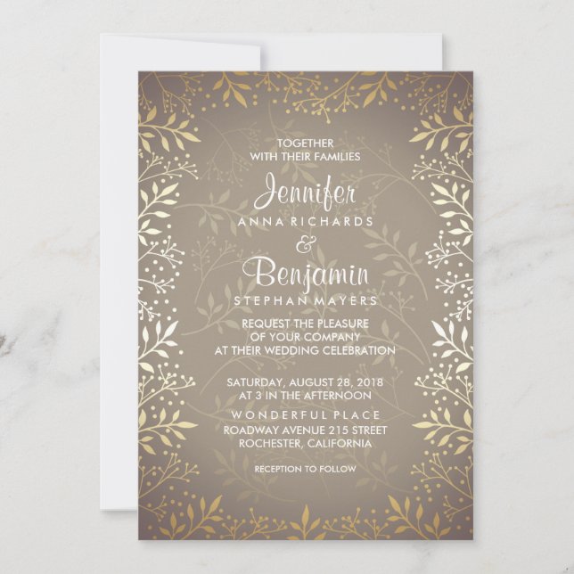 Invitación Boda de oro del aliento del bebé (Anverso)