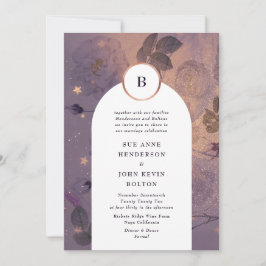 Invitación Boda de oro del arco floral de Boho con luz mágica