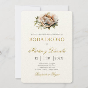 Invitación Boda de oro editable