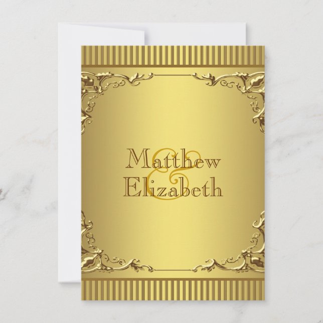 Invitación Boda de Oro Elegante (Anverso)