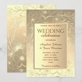 Invitación Boda de oro elegante