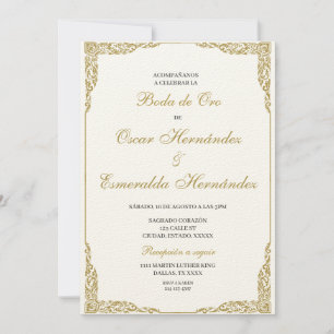 Invitación Boda de oro elegante editable