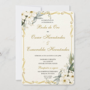 Invitación Boda de oro elegante editable