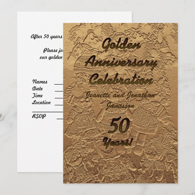 Invitación Boda de Oro Fiesta de 50 años (Anverso / Reverso)