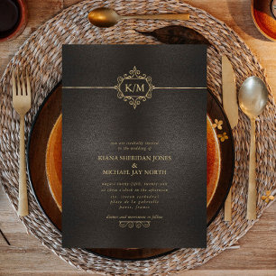 Invitación Boda de oro filigrí fino ID871