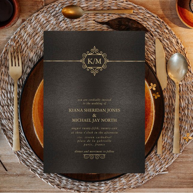 Invitación Boda de oro filigrí fino ID871 (Subido por el creador)
