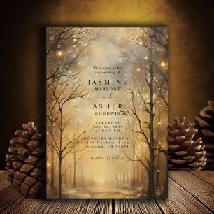 Invitación Boda de oro forestal encantado
