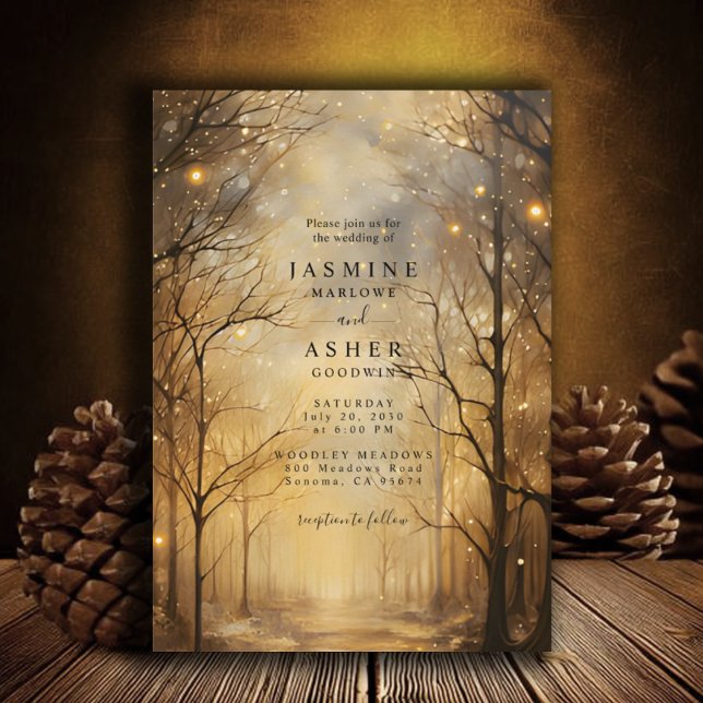 Invitación Boda de oro forestal encantado (Subido por el creador)