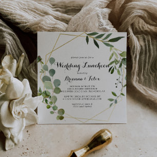 Invitación Boda de oro geométrico  Luncheon Bridal Shower