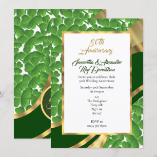 Invitación boda de oro irlandés