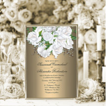 Boda de Oro Metálico y Rosas Blancas