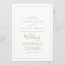 Invitación Boda de oro minimalista