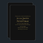 Invitación Boda de oro moderno<br><div class="desc">Invitación moderna a la boda de oro. Puede personalizar de todo el texto de esta tarjeta. Esta hermosa y única invitación de boda escrita en oro viene con sobre blanco. Personalizar todo el texto escrito en esta tarjeta. Está escrito en una tipografía de oro simple y elegante. Puede personalizar pulsando...</div>