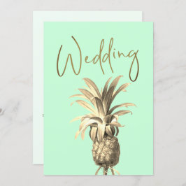 Invitación Boda de oro moderno elegante de piña tropical