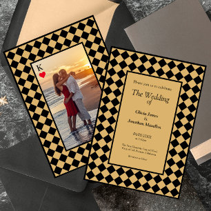 Invitación Boda de oro negro simple y moderno