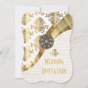 Invitación Boda de oro pergamino blanco tradicional