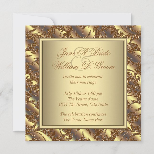 Invitación Boda de oro puro (Anverso)