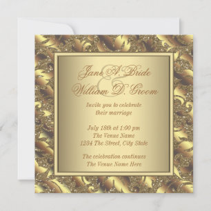 Invitación Boda de oro puro