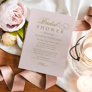 Invitación Boda de oro rosa elegante clásico ducha de novia