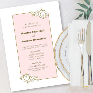 Invitación Boda de oro rosado
