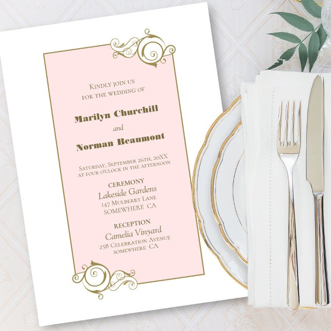 Invitación Boda de oro rosado (Subido por el creador)