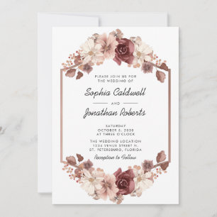Invitación Boda de oro todo en un eucalipto floral