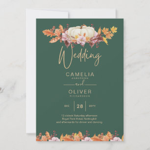 Invitación BODA de Oro Verde de la Calabaza de Oro para todo