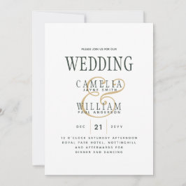 Invitación Boda de oro verde OLIVE moderno Trenn