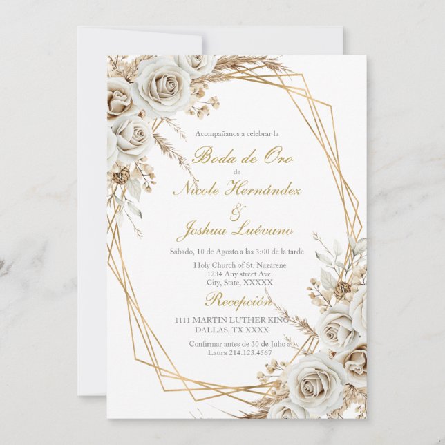 Invitación Boda de oro wedding invitation (Anverso)