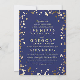 Invitación Boda de oro y de la Marina Confetti elegante